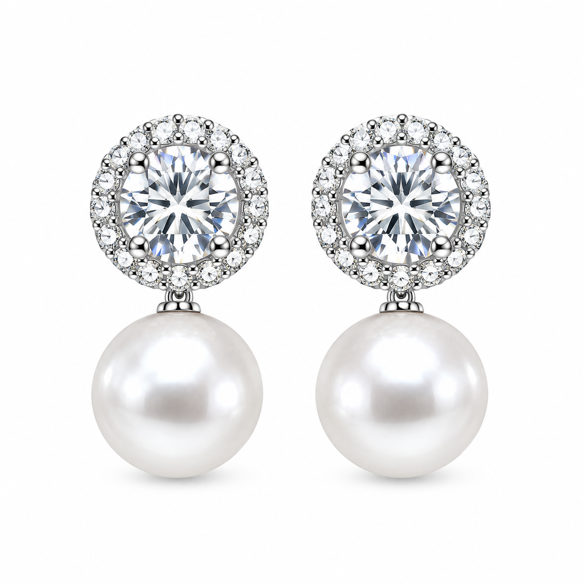 Perleøredobber i 925 Sterling Sølv for Dame – Elegante Brudeøredobber