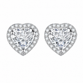 Hjerteformede Moissanittøredobber i S925 Sterling Sølv – 0,5–2 ct for Dame
