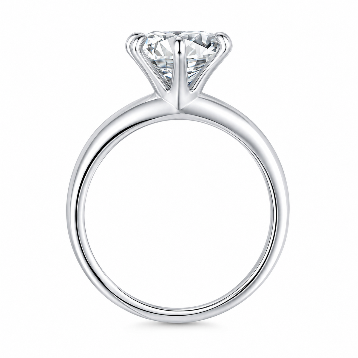 2 ct Moissanittring i 925 Sterling Sølv – D-farge VVS1 Kronering for Dame