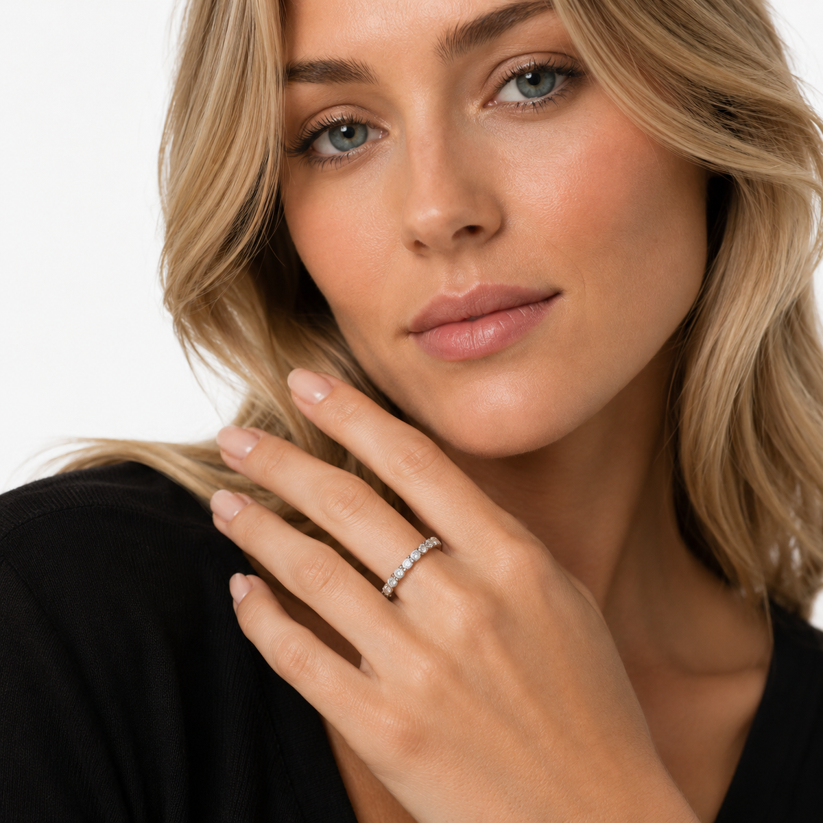 2–3 ct Moissanitt Eternity Ring i 925 Sterling Sølv for Dame – 3 mm D-farge