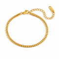 Minimalistisk Lenke Armbånd i Gullbelagt Stål – Vannbestandig NK Chain Design