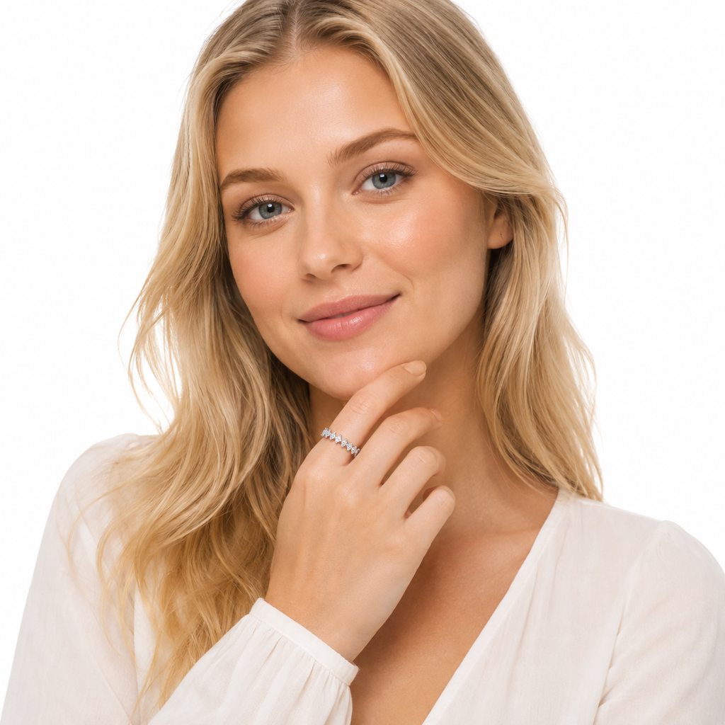 Marquise Moissanitt Ring i 925 Sterling Sølv – D/VVS1 Forlovelsesring for Dame