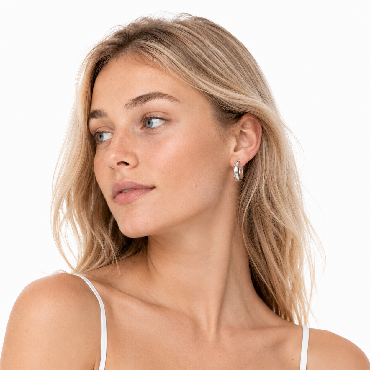 Gullbelagte Runde Hoop Øredobber – Glossy Geometriske Øredobber til Dame