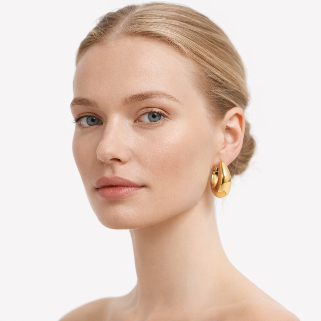 Uregelmessige Øredobber i 18K Gullbelagt Stål – Minimalistiske Studs