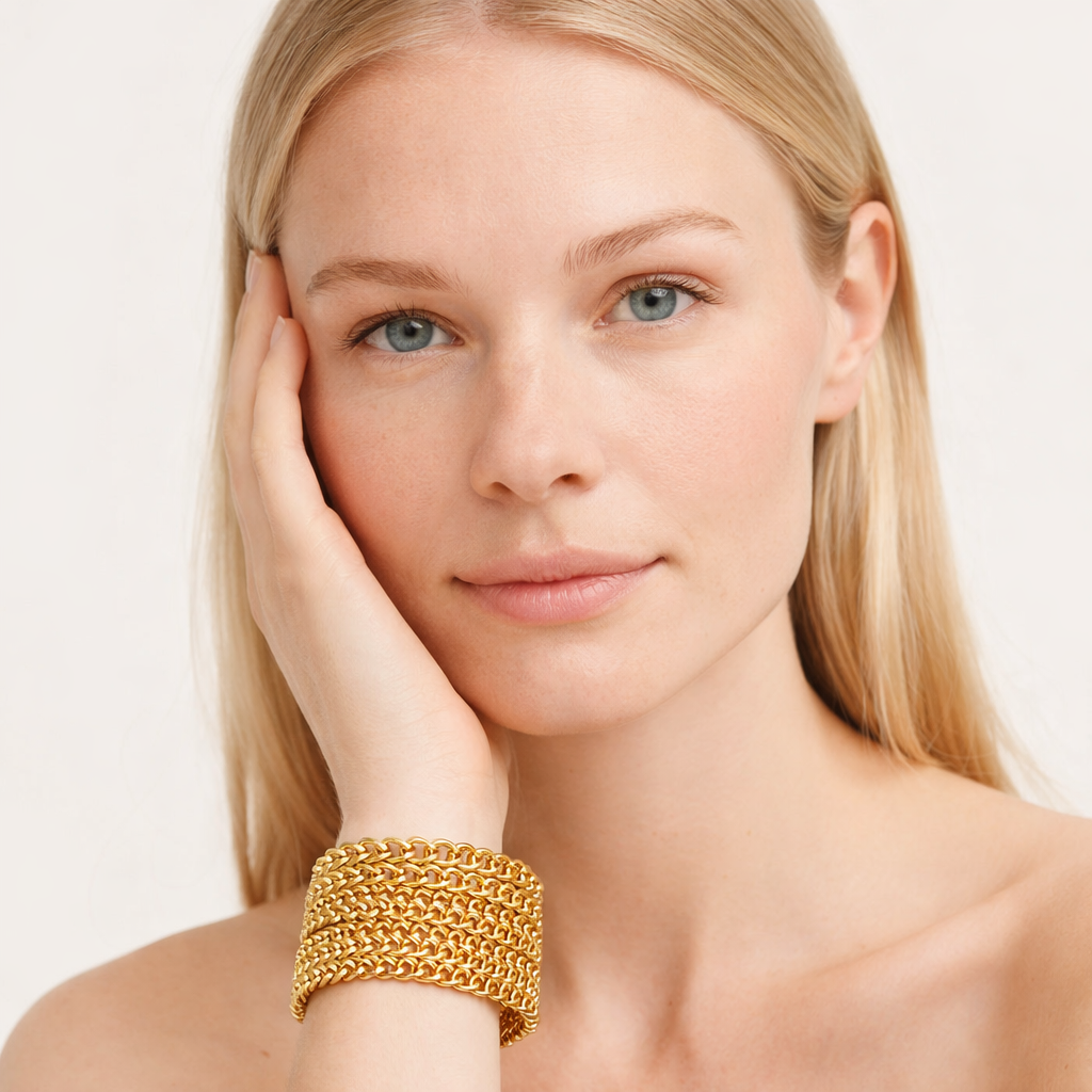 Chunky Lenke­armbånd i Gullbelagt Stål – 2 cm Bredt Statement Armbånd