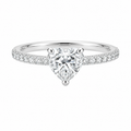 Hjerteformet Moissanittring i 925 Sterling Sølv – Elegant Ring til Dame
