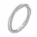 Moissanitt Eternity Ring i S925 Sterling Sølv – 18K Gullbelagt Helix Ring