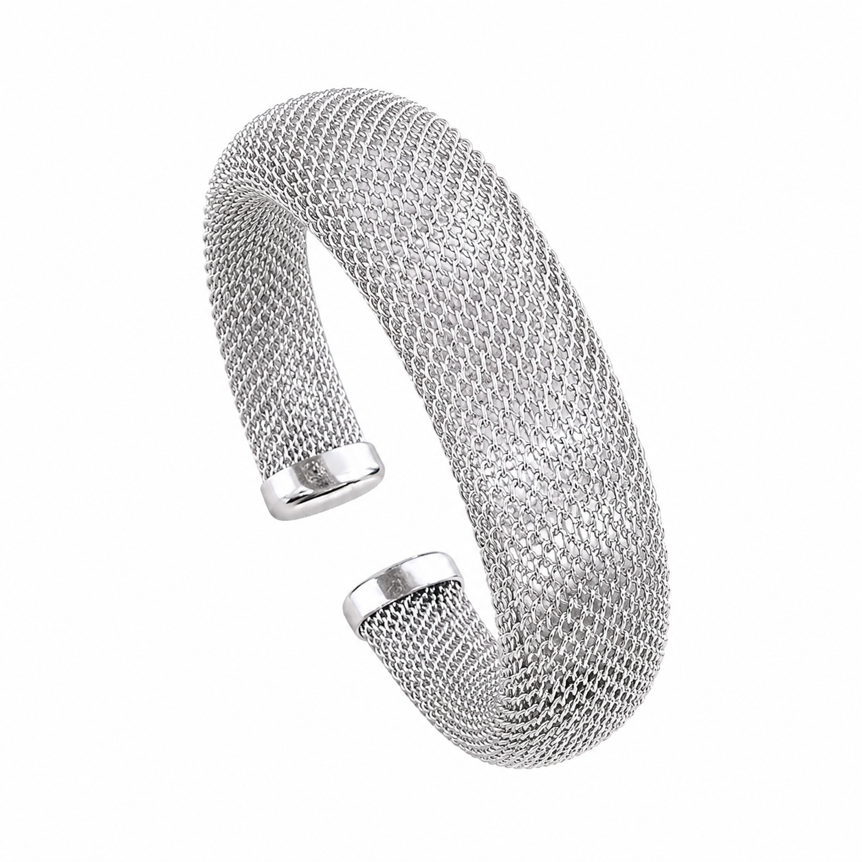 Vintage Mesh Cuff Armbånd – Gull- eller Sølvfarget Statement Bangle