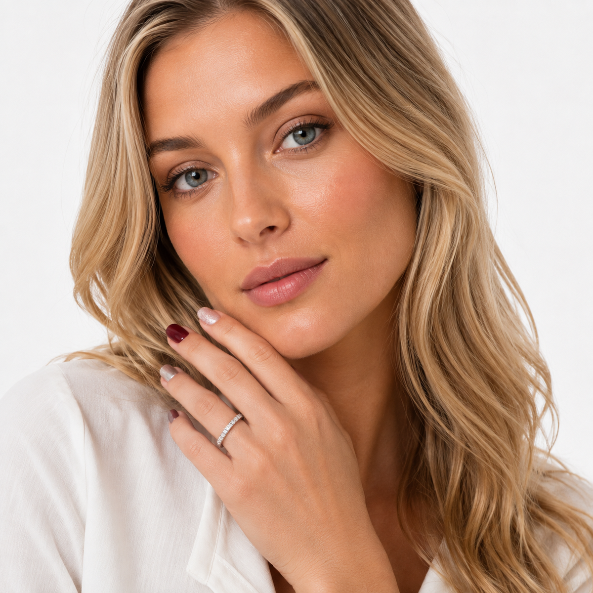 Klassisk Ring i 925 Sterling Sølv – Elegant Blank Ring for Dame