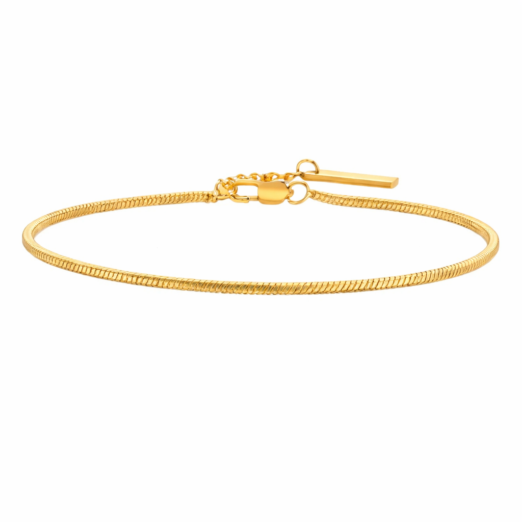 Tynt Snake Chain Armbånd 1,7 mm – Gullfarget Stål i Minimalistisk Design