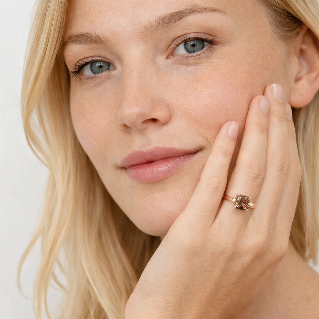 Vintage Geometrisk Ring med Innfelte Zirkonia – Delikat og Elegant Design