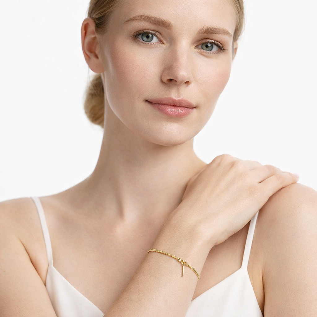 Tynt Snake Chain Armbånd 1,7 mm – Gullfarget Stål i Minimalistisk Design