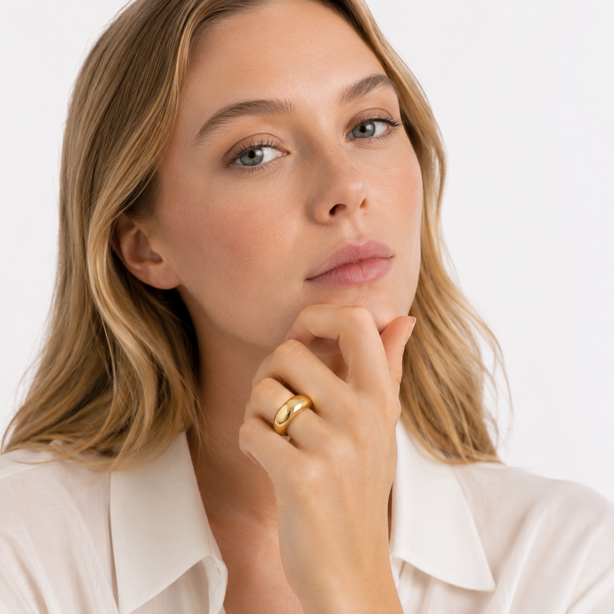 Geometrisk Ring i Rustfritt Stål – Minimalistisk Ring til Dame