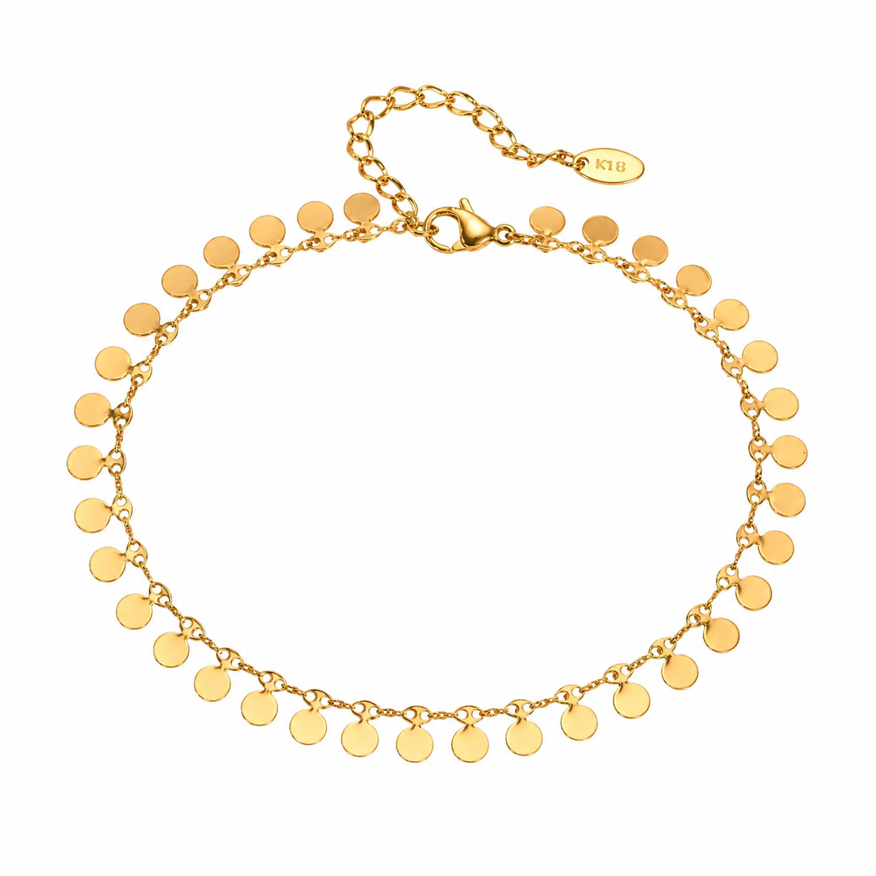 Ankelkjede med Disc & Tassel – Gullfarget Minimalistisk Design