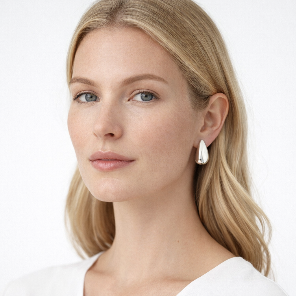 Chunky Dråpeformede Øredobber i Gull – Vintage Statement Øredobber