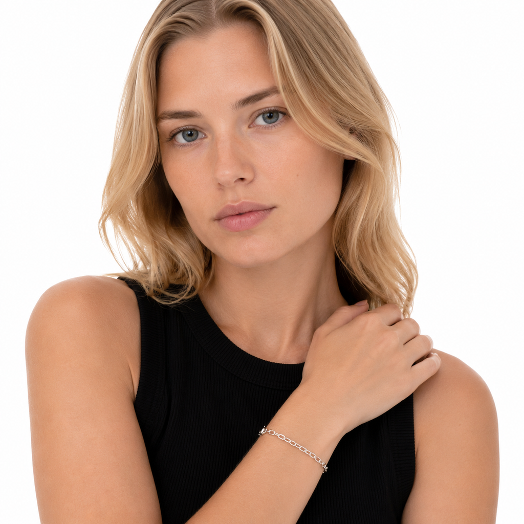 Minimalistisk Gullfarget Armbånd til Dame – Elegant Lenkearmbånd i Rustfritt Stål
