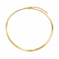 Flat Snake Chain i 925 Sterling Sølv – Elegant Herringbone Halskjede for Dame og Herre | Unisex Choker i Gullfarget Design