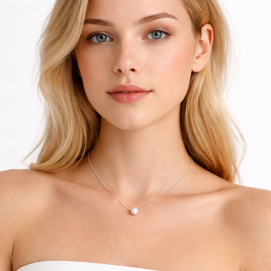 Perle Halskjede med Twist Design – Minimalistisk Choker i Gull/Sølv