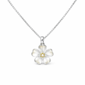 Sølvfarget Kirsebærblomst Halskjede – Romantisk Sakura Anheng | Elegant Choker for Kvinner