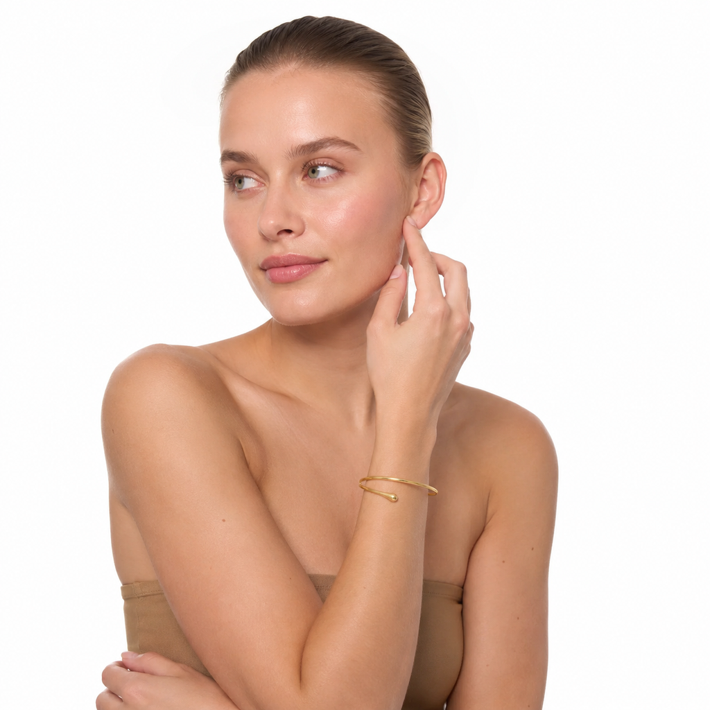 Boho Overarmsarmbånd i Rustfritt Stål – Justerbar Geometrisk Cuff til Dame