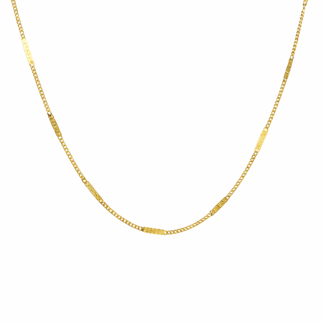 Tynt Kjede Halskjede i Gullbelagt Stål – 50 cm / 2 mm Unisex Design