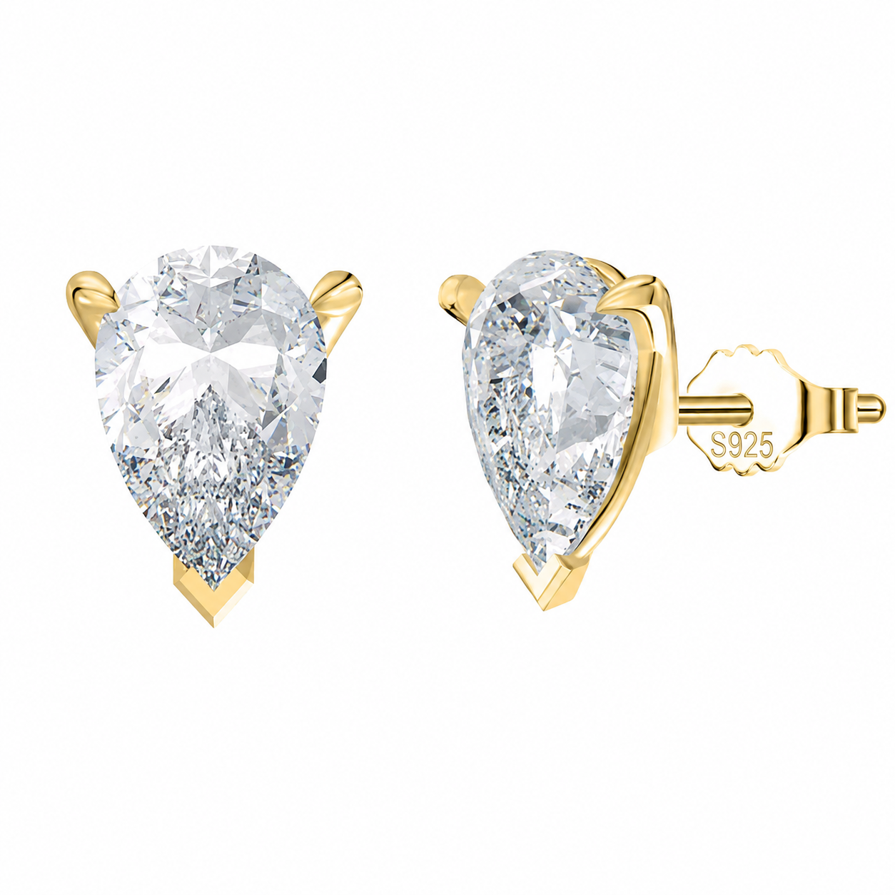 Dråpeformede Ørestikker i 925 Sterling Sølv – Elegante Zirkonia Øredobber