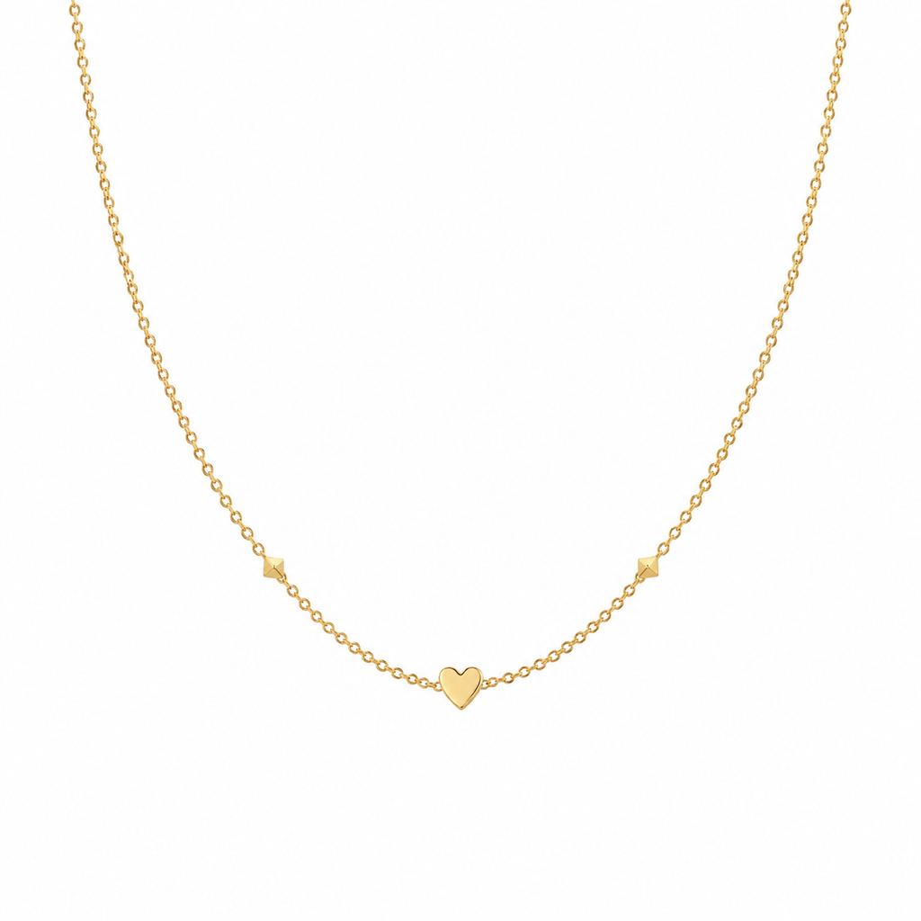 Mini Hjerte Choker Halskjede – 316L Rustfritt Stål