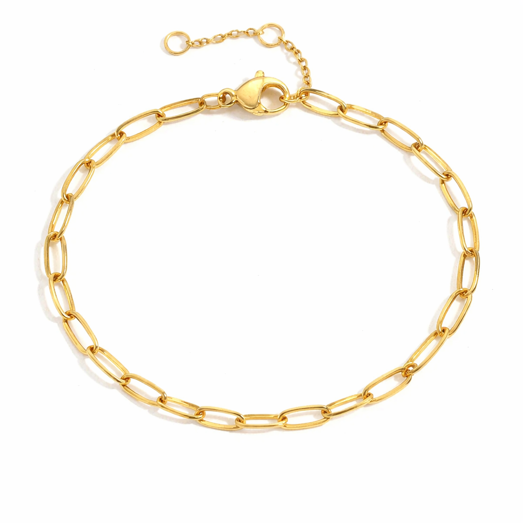 Minimalistisk Paperclip Armbånd i Sølvfarget Stål – Elegant Lenke­design