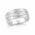 Geometrisk Ring i 925 Sterlingsølv – Håndlaget Gullfarget Statement Ring for Kvinner