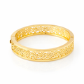 Gullfarget Fatima Armring – Luksuriøs Hulldesign med Elegant Spenne