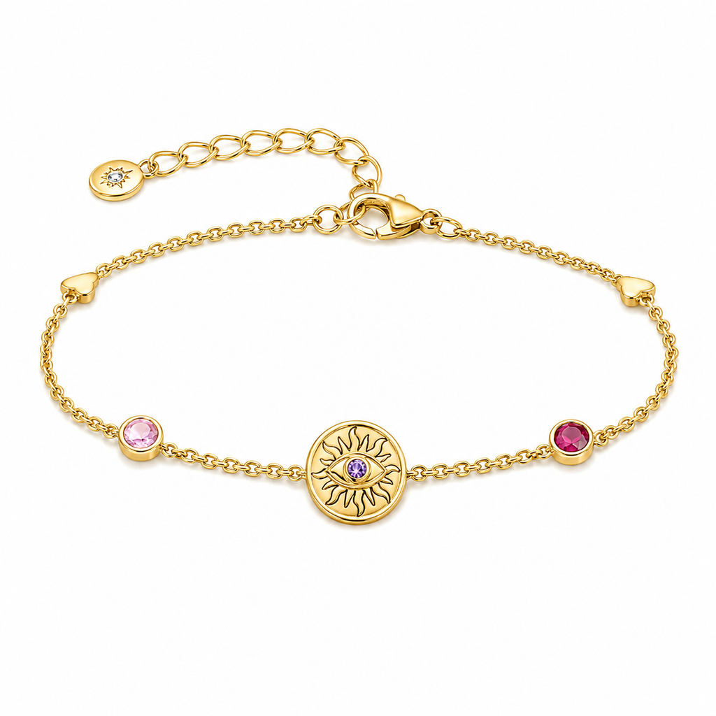 Armbånd i 925 Sterling Sølv med Solmynt – Gullbelagt Vintage Armbånd til Dame