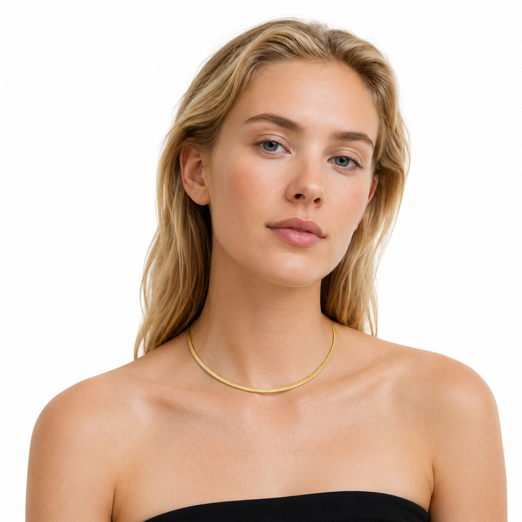 Snake Chain Halskjede til Dame – Gullfarget Minimalistisk Design