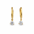 Drop Hoop Øredobber i 925 Sølv med 18K Gullbelegg – 0,3 ct Diamantlook