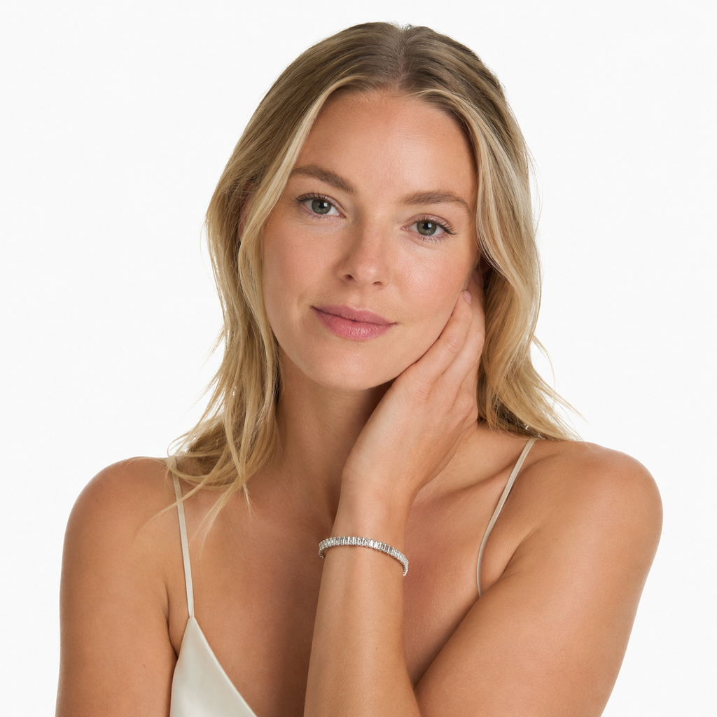 Krystallarmbånd i 925 Sterling Sølv – Elegant Smykke til Dame