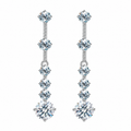1 ct Moissanitt Dråpeøredobber i 925 Sterling Sølv – Lange Tassel-Øredobber for Dame