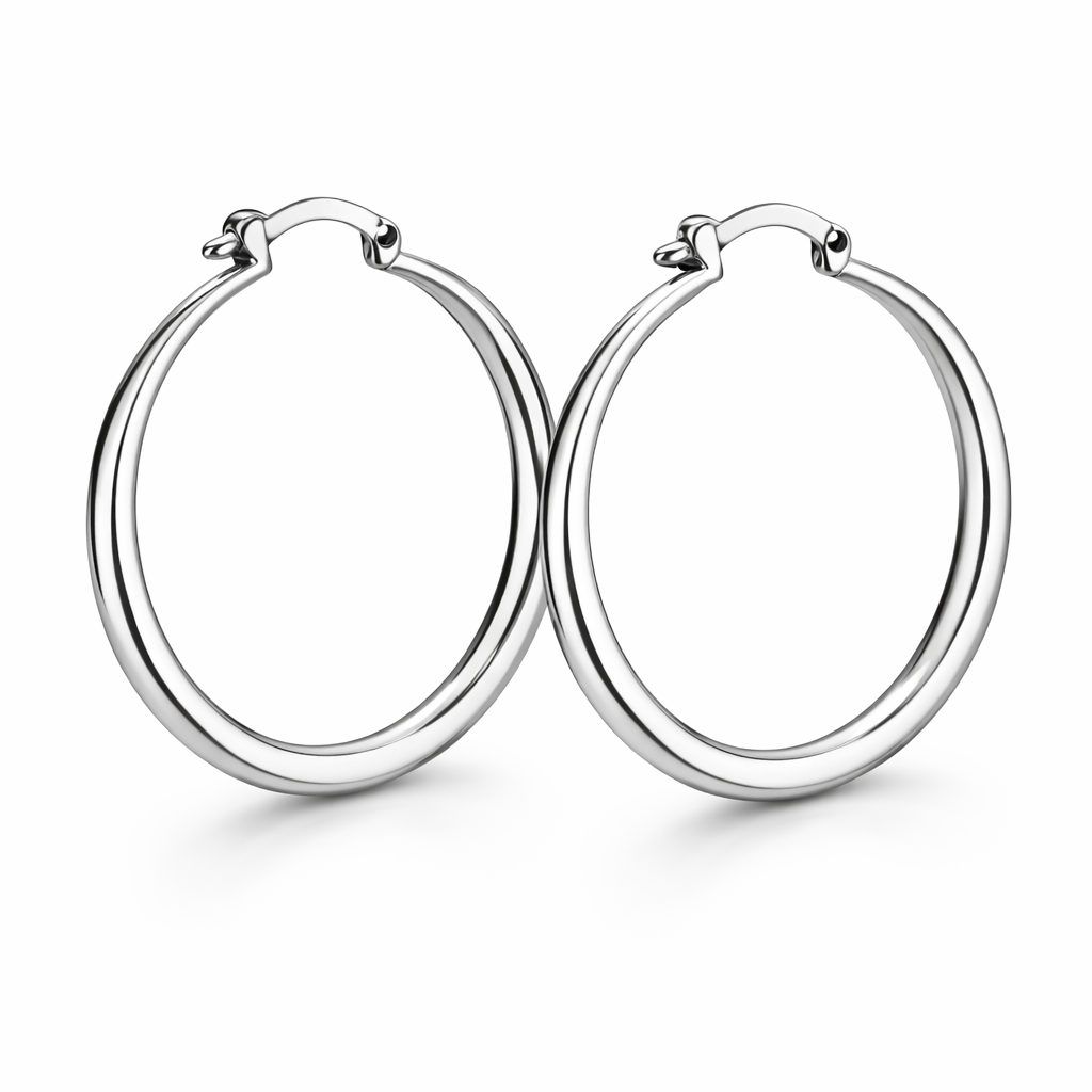 Runde Hoop Øredobber i Gullfarget Metall – Elegant og Tidløst Design til Fest og Hverdag