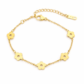 Blomsterarmbånd i Rustfritt Stål – Justerbart Lenke Armbånd med Charms