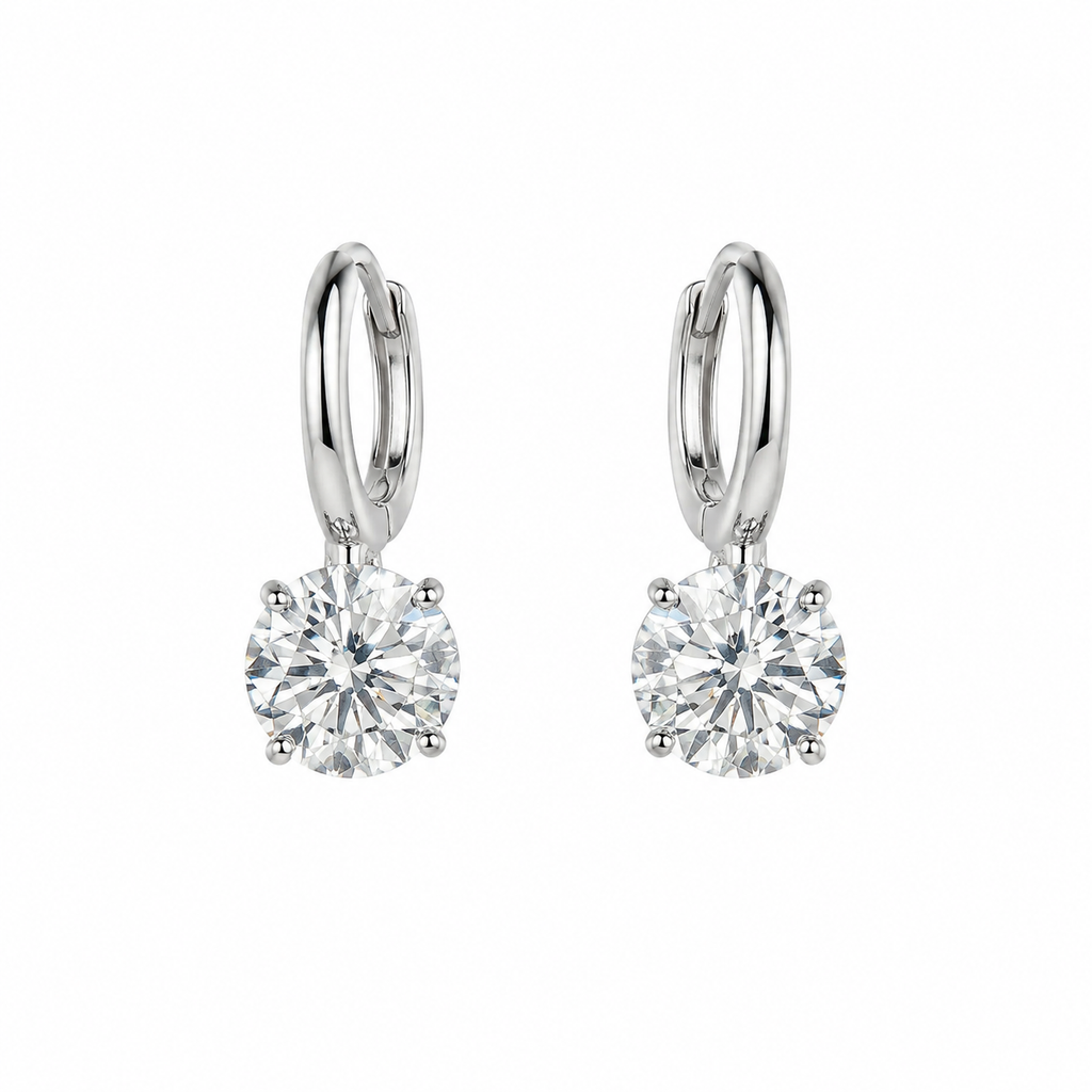 Moissanitt Hengende Øredobber i 925 Sterling Sølv – Elegante Øredobber til Dame
