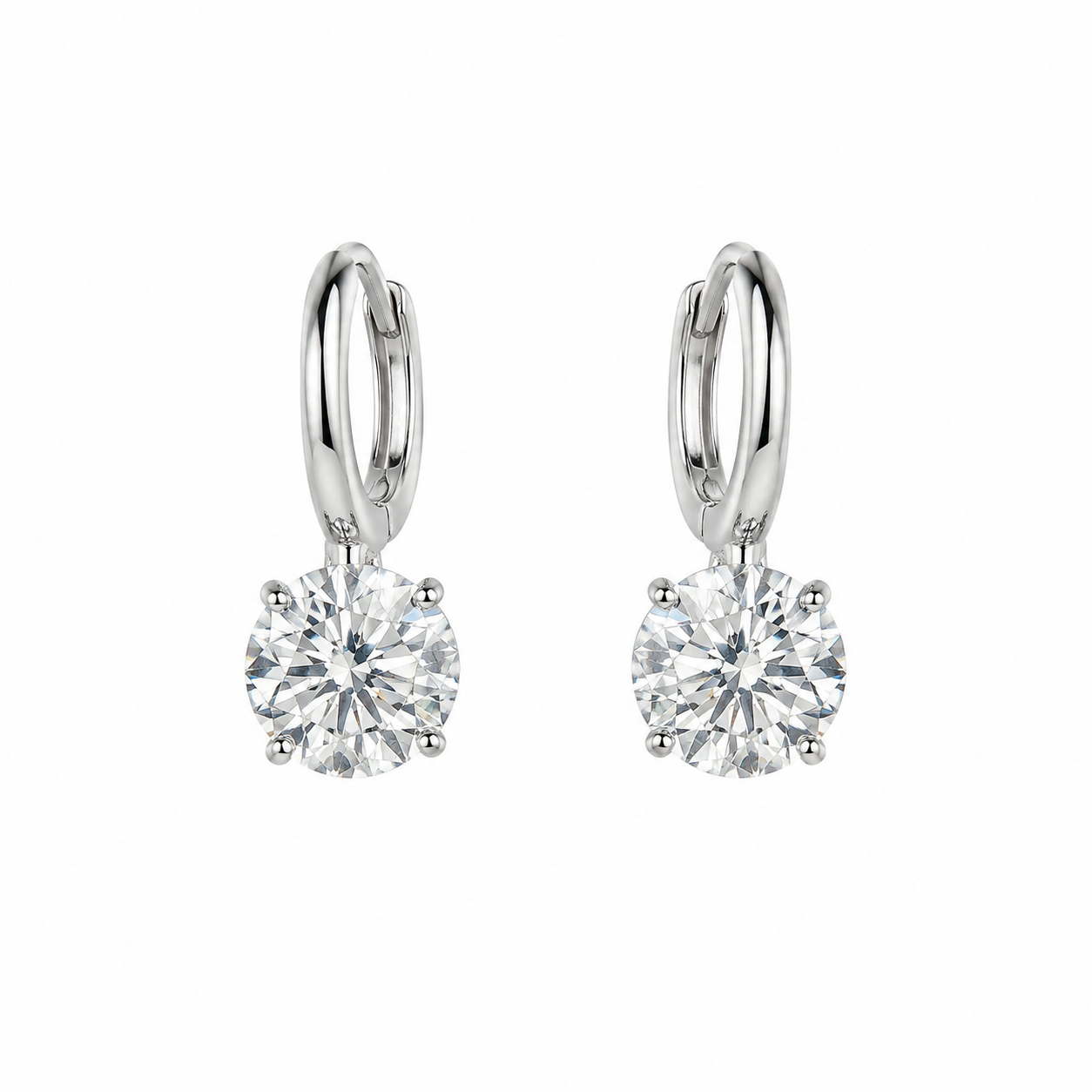 Moissanitt Hengende Øredobber i 925 Sterling Sølv – Elegante Øredobber til Dame