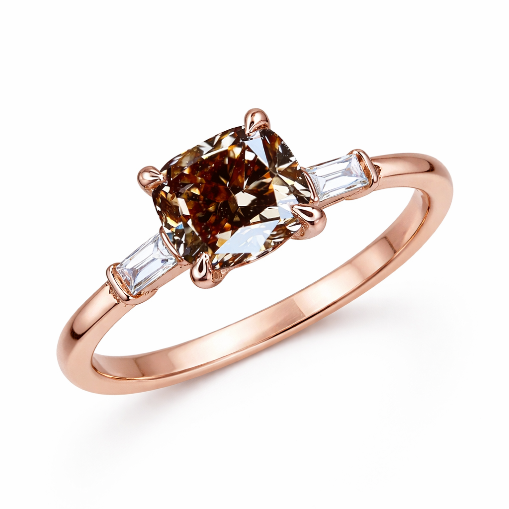 Vintage Geometrisk Ring med Innfelte Zirkonia – Delikat og Elegant Design