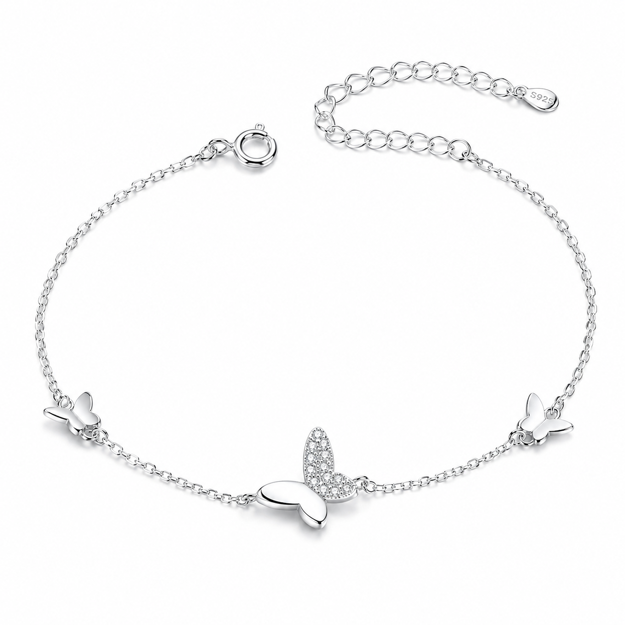 Sommerfuglarmbånd i 925 Sterling Sølv – Elegant Armbånd til Dame