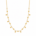 Gullfarget Choker Halskjede – Minimalistisk Bønne & Tassel Design