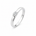 Moissanittring i 925 Sterling Sølv – Rund Ring til Dame