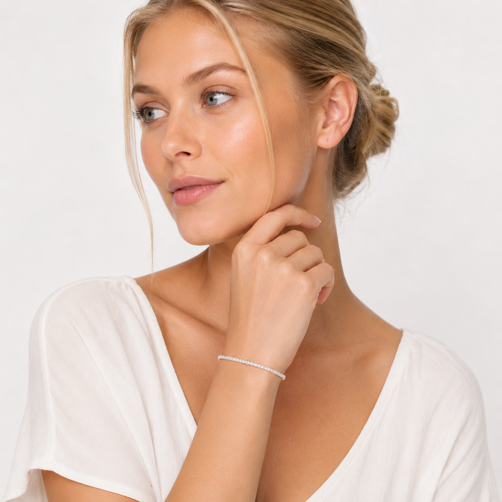 Justerbart Armbånd i 925 Sterling Sølv – Elegant Gypsophila Armbånd til Dame