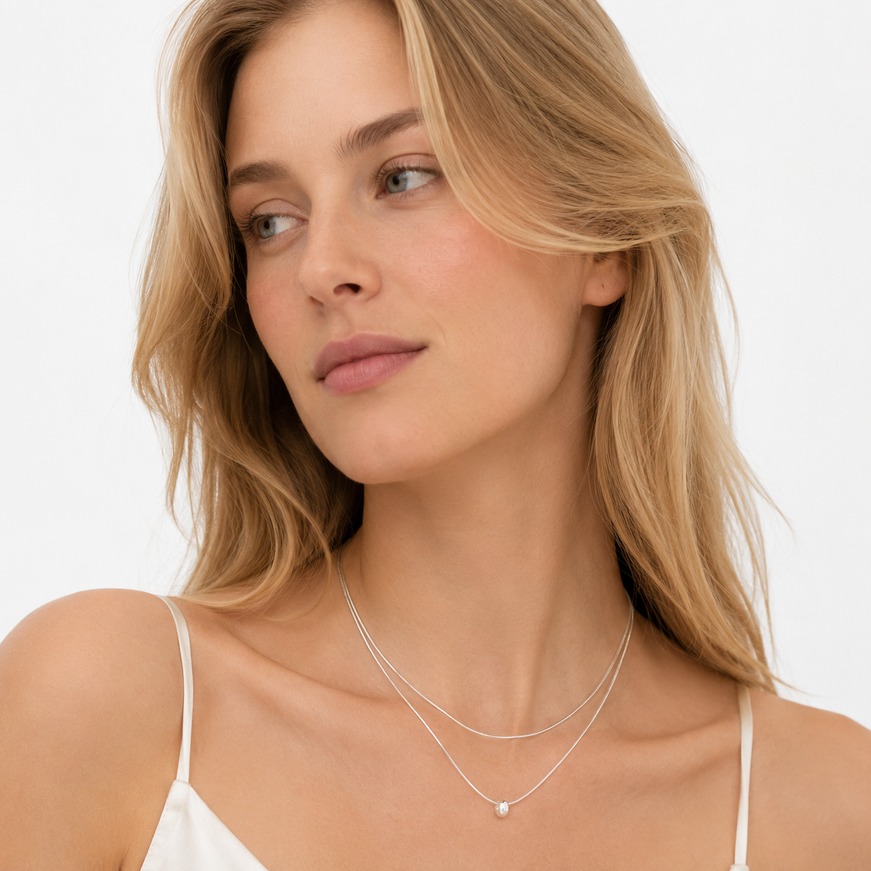 Geometrisk Halskjede i 925 Sterling Sølv – Elegant Anheng til Dame