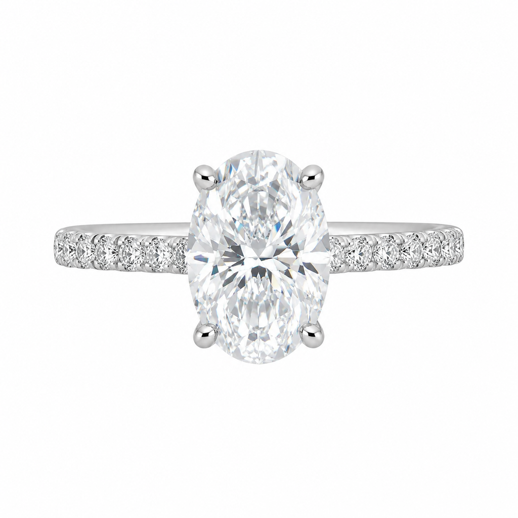 6 ct Labskapt Diamantring i 925 Sterling Sølv – Elegant Forlovelsesring for Dame