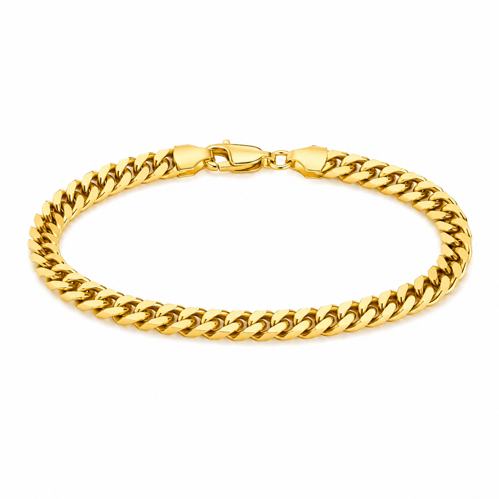 Cuban Link Armbånd i Rustfritt Stål – Gullfarget Lenkearmbånd til Dame