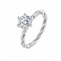 1 CT Moissanitt Ring i 925 Sterlingsølv | Elegant Solitærring til Dame