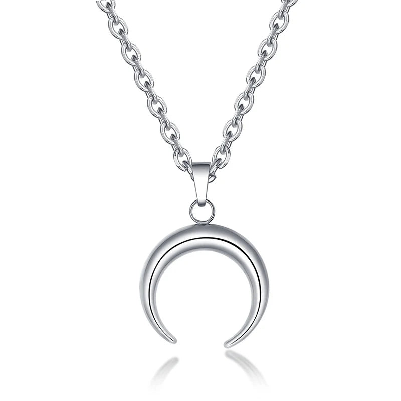 Halvmåne Halskjede i Rustfritt Stål – Crescent Moon Choker