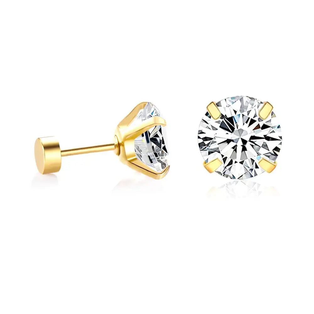 Zirkonia Stud Øredobber 3–8 mm – Klassiske Øredobber i Kirurgisk Stål